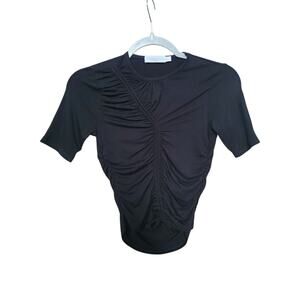Johnathan Simkhai Standard Jesse Matte Jersey Ruched Crop Top Size XS